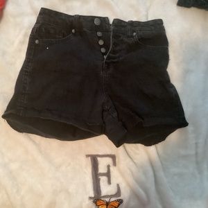 Black jean shorts
